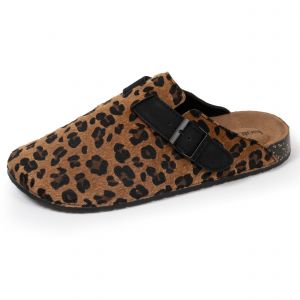 Isotoner Mules Sabots Femme Léopard/Noir