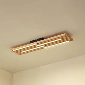 LED Plafonnier 'Madero' en bois pour salon & salle &agrave; manger