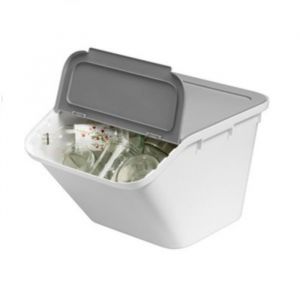 Bo&icirc;te de rangement 37 L empilable SmartStore Collect Stack It Orthex P.55 cm blanc et gris