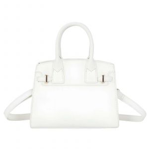 Sac &agrave; Main pour Femme Effet Croco avec Bandouli&egrave;re Amovible Gallantry Blanc