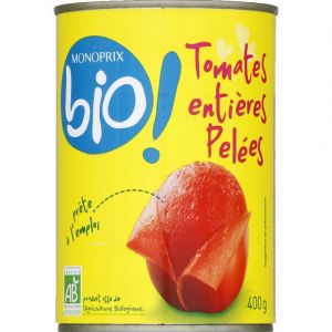 Monoprix Bio Tomates enti&egrave;res pel&eacute;es au jus