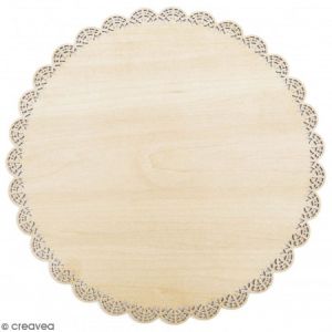 Scrapcooking Plat à gâteau rond en bois - Dentelle - 29 cm