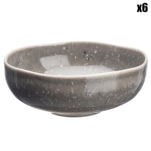 6 Bols en Grès Stellar gris/anthracite - 25 cl