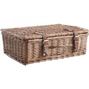 Aubry Gaspard Valise de rangement en osier vieilli 2