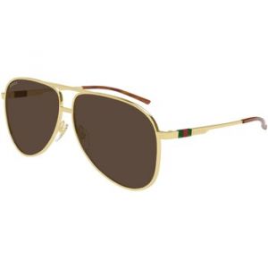 Gucci Homme GG1677S 002 Lunettes de soleil Métal Or Marron Pilote