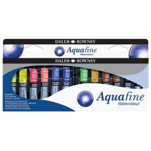 Daler Rowney Aquafine Ensemble de peintures &agrave; l'aquarelle 12 x 8 ml