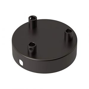 Calex | Metalen plafondplaat | Ø100mm | 3 gaten | Mat Parel Zwart