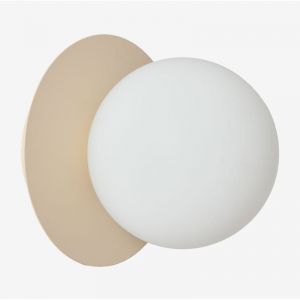 Sklum - Applique murale en fer et verre Anine Tapioca Beige Ø15 cm