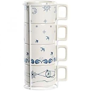 Tasse à café métal dolomite DKD Home Decor (x4)