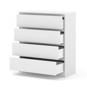 Commode MAJA 90 cm blanc mat avec 4 tiroirs