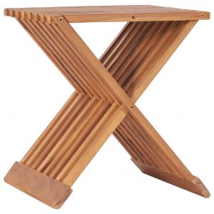VidaXL Tabouret pliable 40x32x45 cm Bois de teck solide