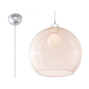 L inaire Center Suspension BALL verre/acier champagne/chrome 1 ampoule