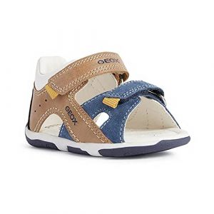 Geox Bébé Garçon B Sandal Tapuz Boy A Premiers Pas, Caramel/Navy, 18 EU