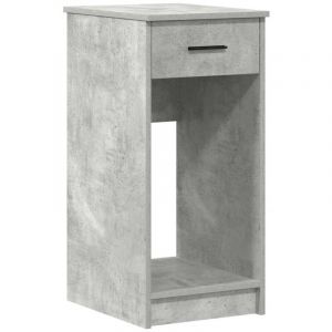 VidaXL Support de tour d'ordinateur et tiroir gris béton 35x45x77 cm
