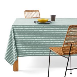 Nappe type toile cirée, pur coton souple, IRUN Vert De Gris Taille 150X150 cm;150X250 cm;150X300 cm