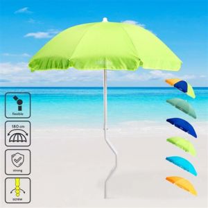 GiraFacile - Parasol de plage 180 cm coton p&ecirc;che GiraFacile Dioniso, Couleur: Vert