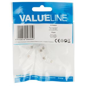 Valueline VLTP90923T - Connecteur RJ11 mâle transparent par lot de 10 pièces