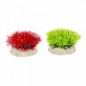 Aqua della Décoration pour aquarium buisson coloré en plastique flexible vendue à l'unité - hauteur 5 cm