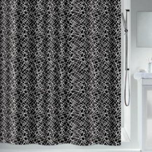 Spirella Rideau de douche Polyester LINES 120x200cm Noir