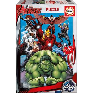 Educa Puzzle marvel avengers 200 pieces - hulk - iron man - captain american - thor - collection super heros - enfant