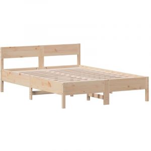 VidaXL Cadre de lit avec tête de lit 120x190 cm bois de pin massif
