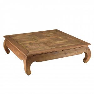 Macabane ALIDA- Table opium 120x120cm en teck recyclé plateau mosaïque