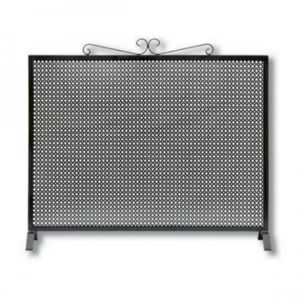 Visiodirect Grille de Protection pour cheminée, Grille Pare-feu modèle special en Fer forgé coloris Noir - Hauteur 78 x Longueur 100 cm