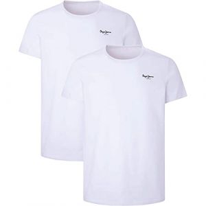 Pepe Jeans Pour homme. Lot de 2 t-shirts blancs basiques