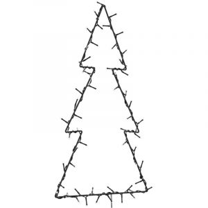 VidaXL Lumières de Noël silhouette d'arbre de Noël 80 led blanc chaud