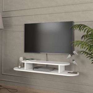 [en.casa] - Meuble tv Targema mural 120 x 30 x 16 cm blanc