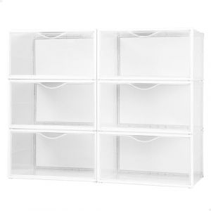 Bo&icirc;tes &agrave; Chaussures - AKTIVE - Max Home - Lot de 6 - Empilables - Anti-Basculement - 35x27x185 cm