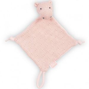 Image de Jollein Doudou attache sucette hippopotame tricot pêche