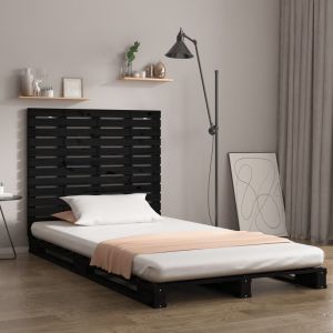 VidaXL Tête de lit murale Noir 141x3x91,5 cm Bois massif de pin
