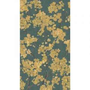 A.S. Creation Pv/int pano 3 les branche cerisier fd emeraude