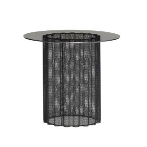 Table En Verre Et Métal Noir Dépoli