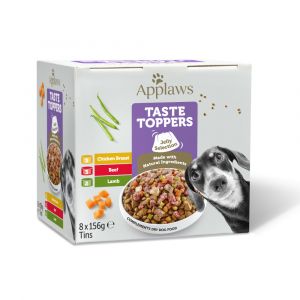 Applaws Boîte de Nourriture Humide Naturelle pour Chien, sans céréales, sélection de Viande avec légumes en gelée, 156 g (8 boîtes de 156 g)