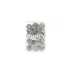 Pressions magiques - Boîte de 8 Boutons pression sans pince 13 mm - Bohin Gris - Gris