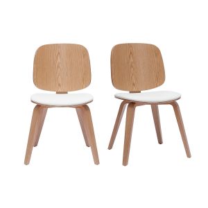 Miliboo Chaises bois clair et blanc (lot de 2) BECK