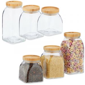 Relaxdays Bocaux en verre lot de 6 - 10034859-0