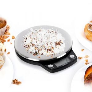 Image de Duronic KS6000 RD Balance de Cuisine d'une capacité de 5 kg | Précision à 1 g | Bol de 2 L inclus | Large écran rétroéclairé | Fonction d'ajout de poids TARE | Idéale pour la pâtisserie | Rouge