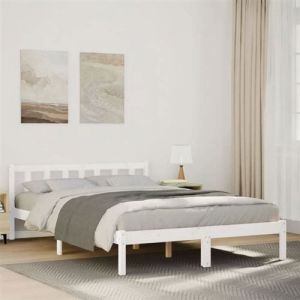 Image de VidaXL Cadre De Lit Extra Long Sans Matelas 140x210 Cm Bois Massif Pin