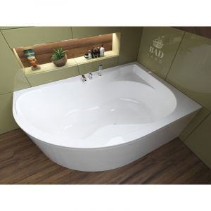 Badland - Baignoire Bain d'angle 170x110 Droite avec tablier en acrylique, Siphon de bain et pieds (support) - Set 4en1 - Fabriqu&eacute; en ue dora