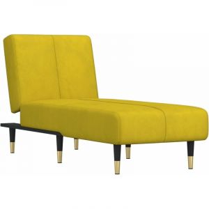 Image de VidaXL Chaise longue jaune velours Jaune