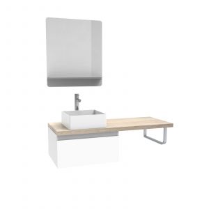 Meuble de salle de bain suspendu avec vasque et miroir WILL