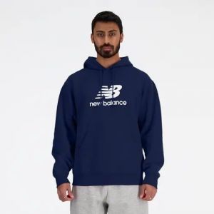 New Balance Logo French Terry Hoodie Sweat &Agrave; Capuche Hommes - Bleu Fonc&eacute;