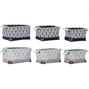 Panier de rangement feuille d'une plante boho plastique DKD Home Decor 40x30x24 cm (x3)