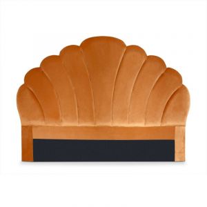 Image de T&ecirc;te de Lit en Velours "S lly" 140cm Terracotta Prix