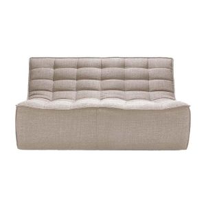 Image de Ethnicraft Canapé droit N701 / L 140 cm - Tissu beige en tissu