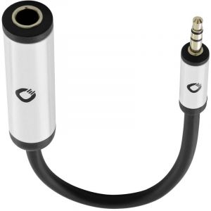 Oehlbach Câble adaptateur Jack audio [1x Jack femelle 6.35 mm - 1x Jack mâle 3.5 mm] 15 cm noir