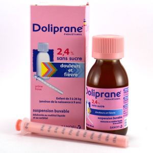Sanofi Doliprane - Sirop 2,4% pour enfant de 3 &agrave; 26 kg (100 ml)